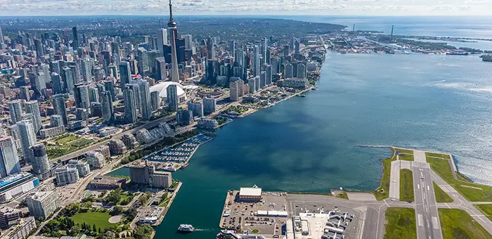 Toronto Skyline with ferry in foreground